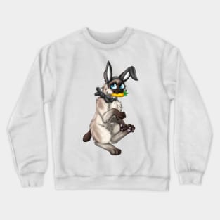 Bobtail BunnyCat: Seal Point (Black) Crewneck Sweatshirt